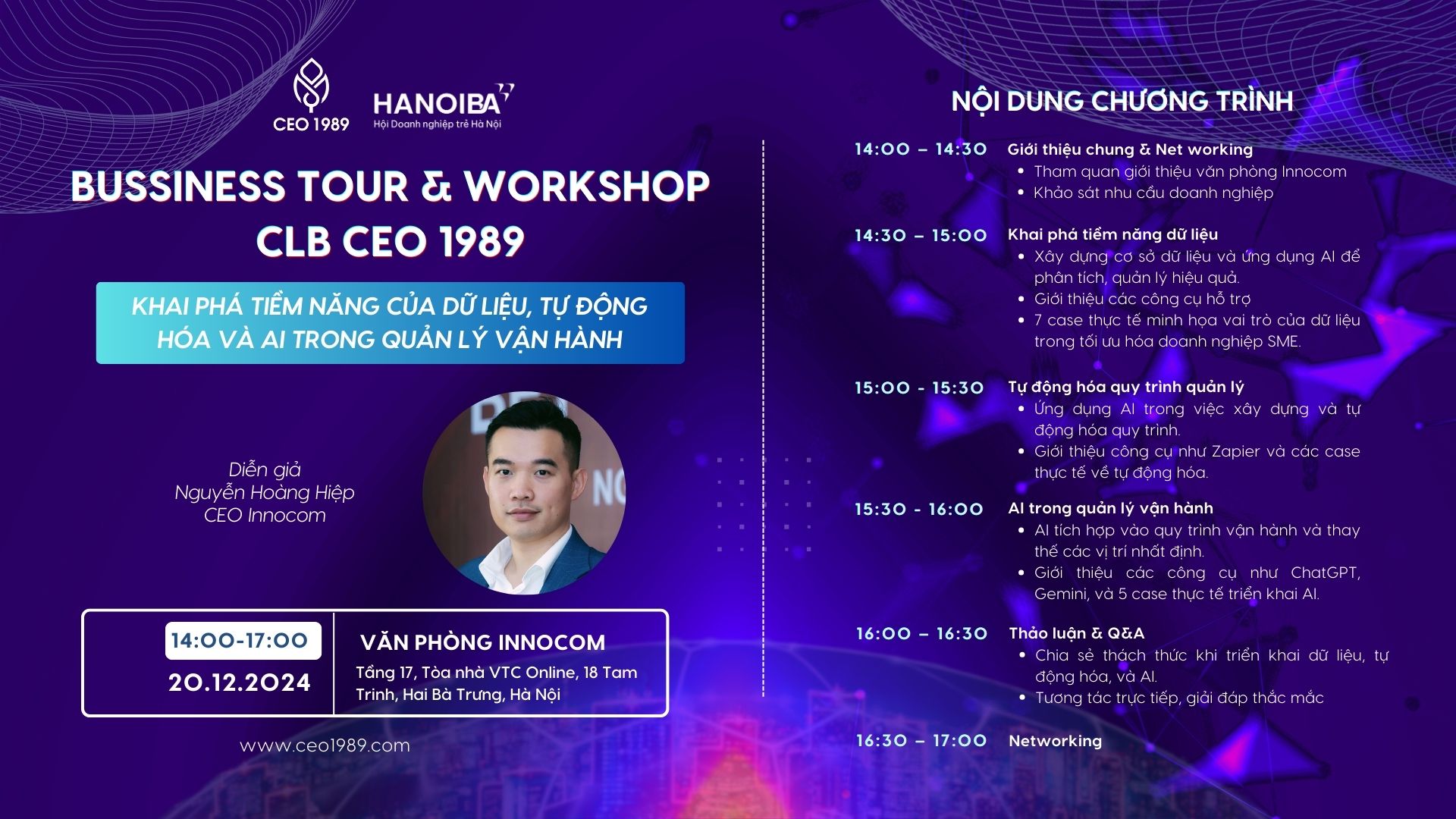 BUSSINESS TOUR & workshop 20.12 _CEO1989